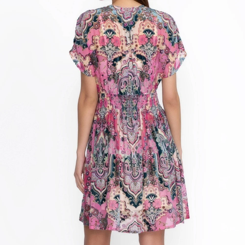 NWT Johnny Was THIA BURNOUT DRESS (SLIP) PAISLEY MELODY Size:2X Color: PME